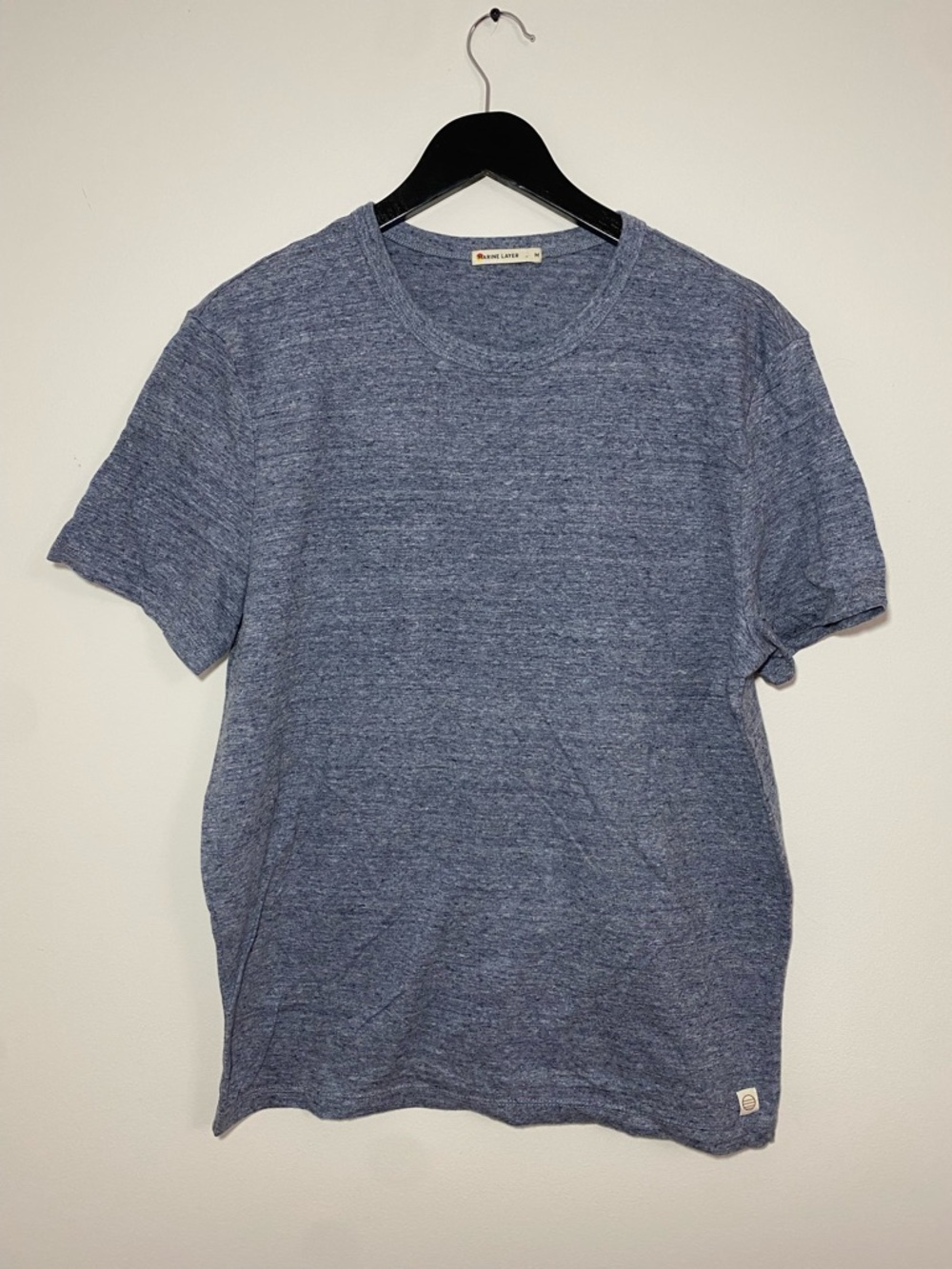Marine Layer Heather Navy Short Sleeve Crew Tee medium